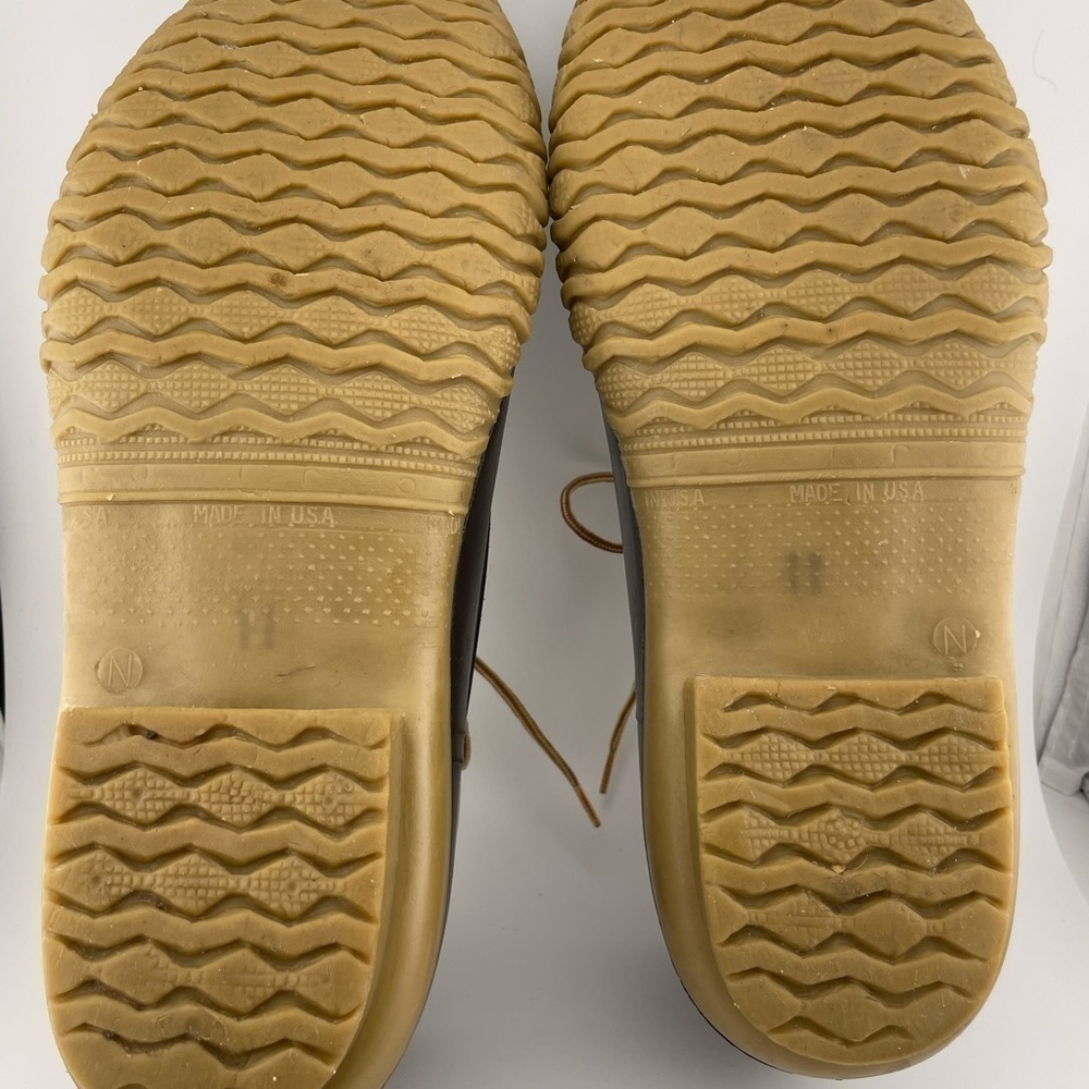 LaCrosse Men’s Brown Leather 3 Eye Duck Shoes Low Rain Muck Steel Shank Size 11  - Picture 11 of 13